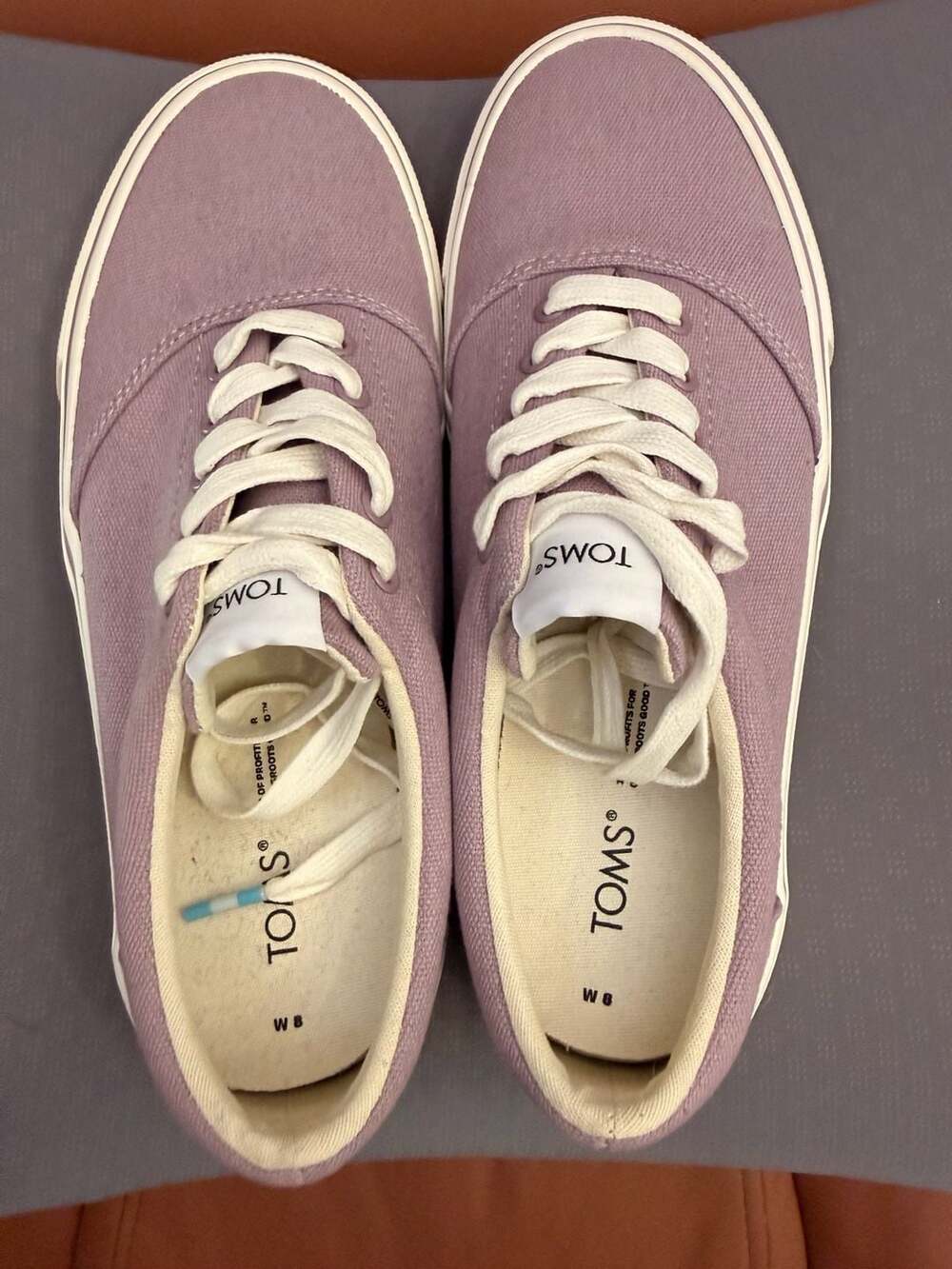 TOMS Women's Fenix Lace-Up Canvas Sneakers Orchid Purple Lilac Size 8 NWOB